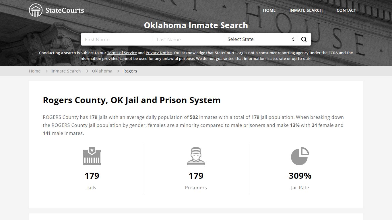 Rogers County, OK Inmate Search - StateCourts