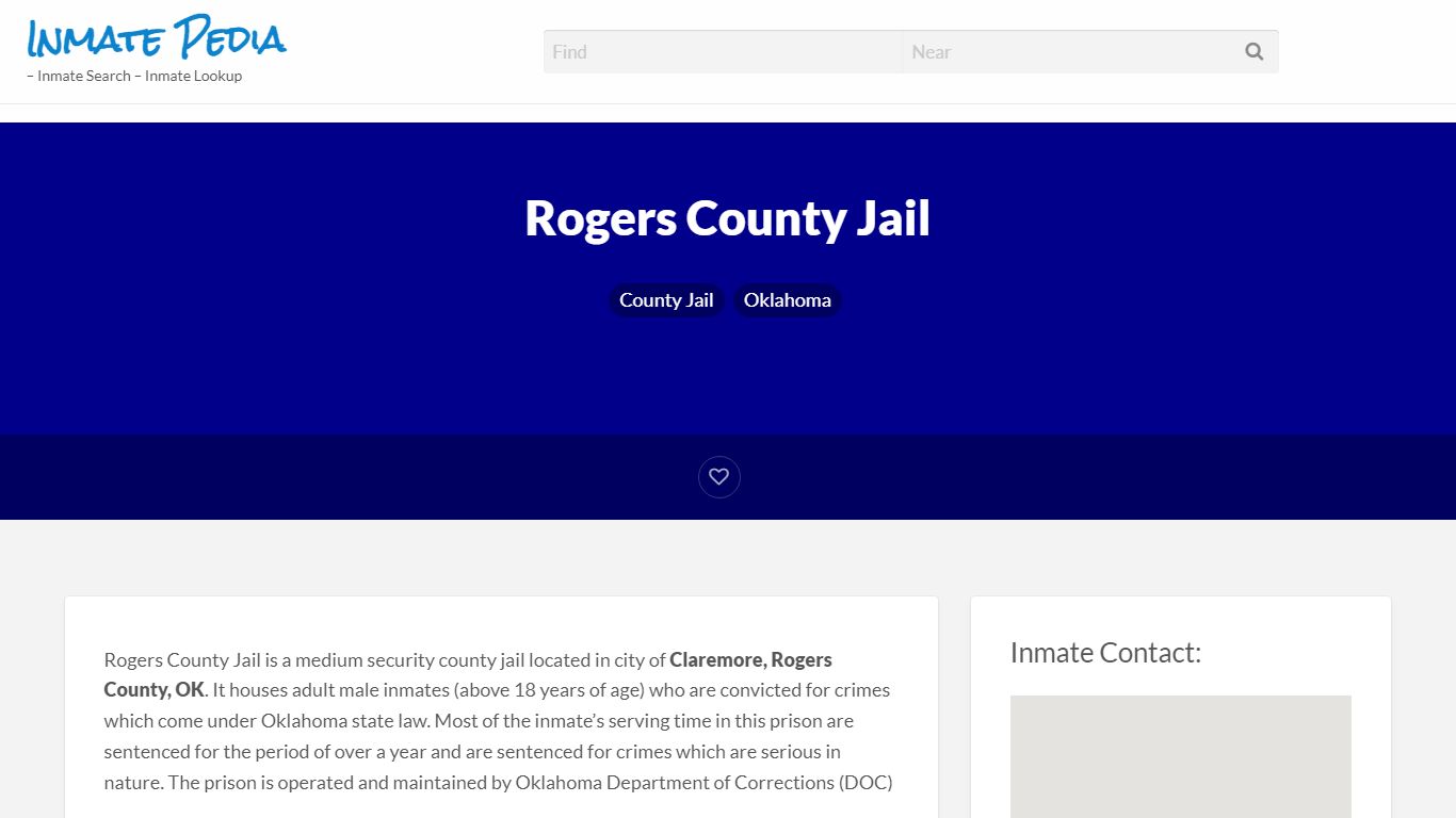 Rogers County Jail – Inmate Pedia – Inmate Search – Inmate ...